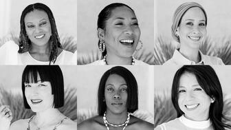 The six BIPOC designers who comprise Couture’s 2024 class of “Luminaries” are, top row left to right, Alexia Connellan, Sasha Flynn, Hiba Husayni, and, bottom row left to right, Bliss Lau, Ama McKinley, and Casey Perez. The six Couture Luminaries designers 2024
