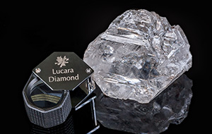 Lucara President and CEO William Lamb said the 1,111-carat diamond workers found Monday at the company’s Karowe Mine is “slightly smaller than a tennis ball.” Lucara President and CEO William Lamb said the 1,111-carat diamond workers found Monday at the company’s Karowe Mine is “slightly smaller than a tennis ball.”