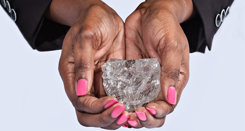 Another photo gives a better idea of the size of the rough diamond dubbed “Lesedi La Rona,” which is said to be about as big as a tennis ball. Another photo gives a better idea of the size of the rough diamond dubbed “Lesedi La Rona,” which is said to be about as big as a tennis ball.