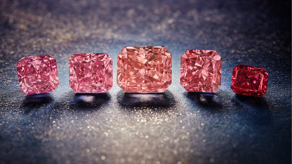 The five diamonds designated as “hero” stones in the last Argyle Pink Diamonds Tender, meaning they were the largest and most beautiful diamonds in the sale. They are, from left to right, the Argyle Stella, Solaris, Eclipse, Lumiere and Boheme. 20220524_Argyle final hero stones.jpg