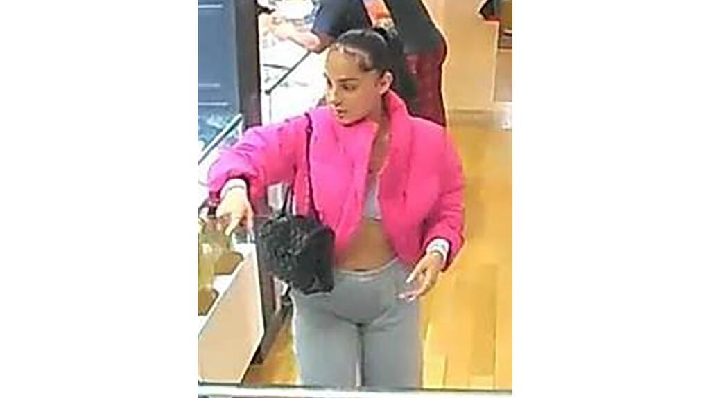 Surveillance footage shows the woman believed to be behind several grab-and-run robberies in California, Arizona, and Michigan. Surveillance video of alleged influencer thief