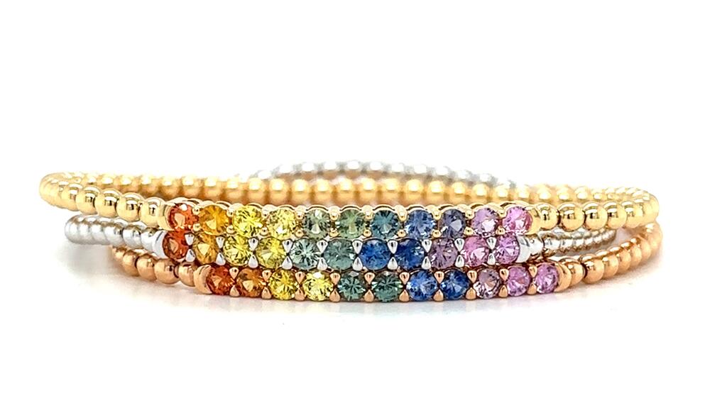 Rainbow sapphire stretch bracelets from Lisa Nik Lisa Nik sapphire bracelet