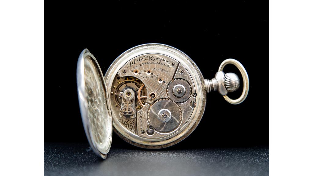 Roosevelt’s timepiece is a Waltham 17-jewel watch with a hunter-style case made of inexpensive coin silver. (Photo courtesy of NPS) Theodore “Teddy” Roosevelt’s pocket watch