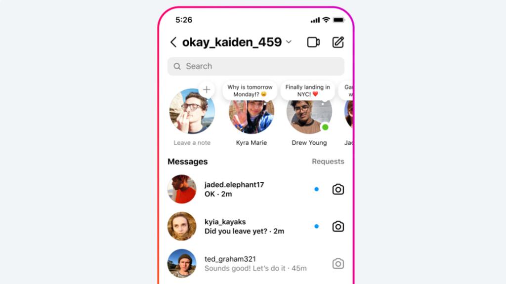 Instagram users can access their inbox to leave Notes, which disappear after 24 hours. Instagram Notes