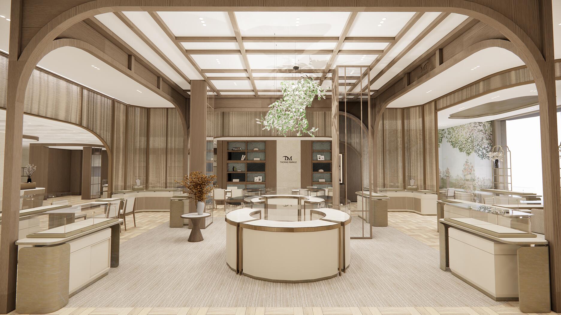 Thomas Markle Jewelers will soon relocate its Houston flagship store. Seen here is a rendering of the new space just across the street. Thomas Markle Jewelers interior