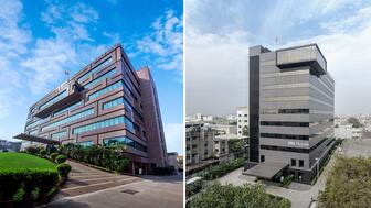 SRK Empire, left, and SRK House, SRK Exports’ diamond manufacturing facilities, rank among the top five “green” buildings globally. Both have LEED Platinum certification from the U.S. Green Building Council. SRK Empire and SRK House