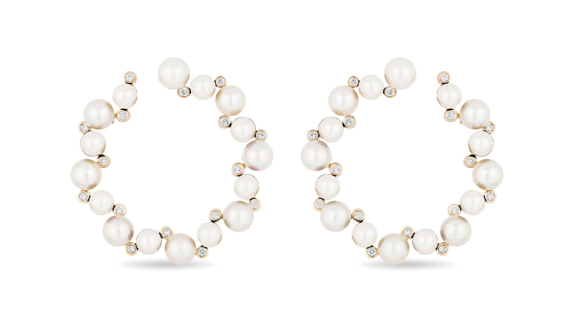 These pearl and diamond earrings from jewelry brand Mason and Books ($4,750) are among the 17 pieces in this Amanda’s Style File celebrating June’s birthstone, the pearl. Mason and Books pearl and diamond earrings