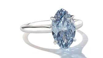 This 2.21-carat fancy intense blue diamond ring was one of the top lots in the Christie’s New York Magnificent Jewels auction held Dec. 6. 20221207_Christies-5.jpg