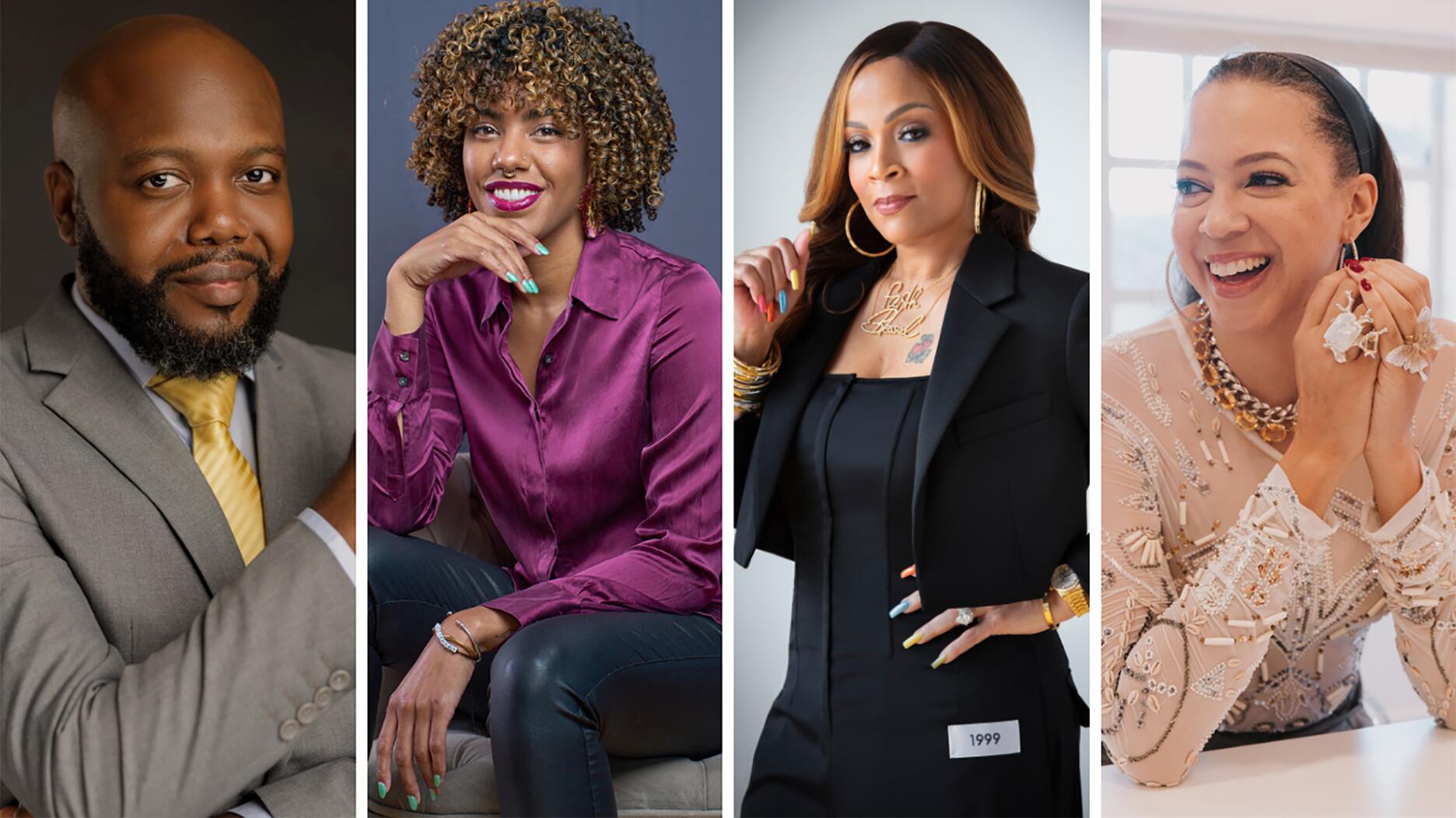 The Black in Jewelry Coalition’s BIJC Collective is returning to Las Vegas, including, from left to right, Mukosha Mulenga of Eleora Gems, Jessenia Landrum of Jevela, Simone Smith of Simone I. Smith, and designer Dorian Webb. Black In Jewelry Coalition Collective