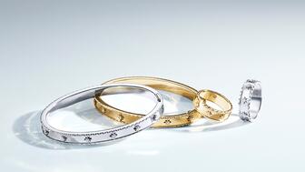 A selection of jewelry from Brilliant Earth’s new “Sol” collection. The company lowered its fiscal outlook in light of industry headwinds, including a slowdown in bridal jewelry sales. Brilliant Earth Sol Collection
