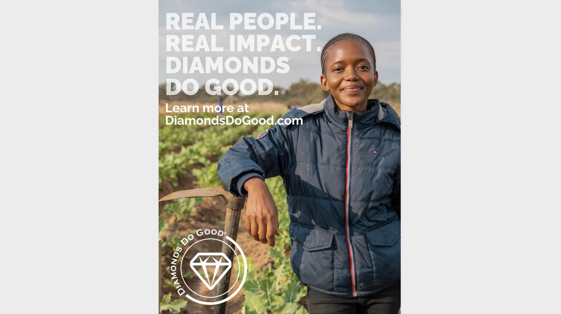 This Monday in New York City, Diamonds Do Good will screen its new advertising campaign, which will later be available for industry use, called “Real People | Real Impact.” Diamonds Do Good Real People Real Impact campaign film