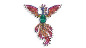 Alexia Connellan Muzo emerald Phoenix brooch