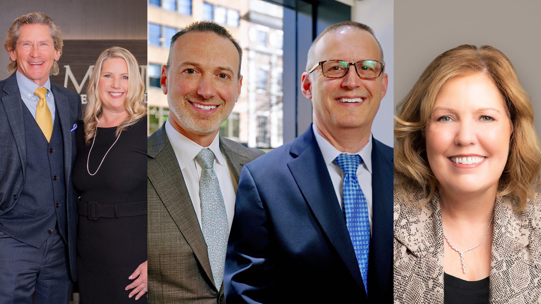 These are the 2024 National Jeweler Retailer Hall of Fame inductees, from left to right: Ron Leitzel and Tonia Leitzel Ulsh of Mountz Jewelers, Craig and Judd Rottenberg of Long’s Jewelers, and Gina Drosos of Signet Jewelers. The 2024 National Jeweler Retailer Hall of Fame inductees