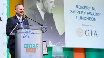 John Carter, owner of Jack Lewis Jewelers, was announced as the 2024 winner of the Robert M. Shipley Award at the annual Shipley Award luncheon, held Tuesday at AGS Conclave in Austin, Texas. John Carter, 2024 Shipley Award winner