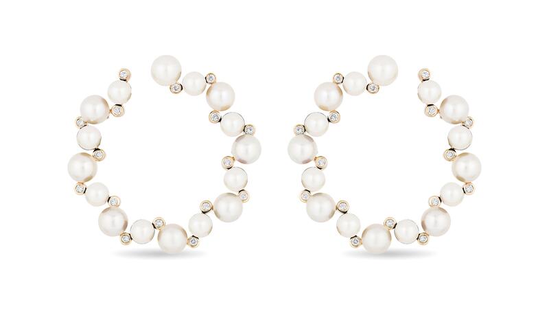 Mason and Books pearl hoops