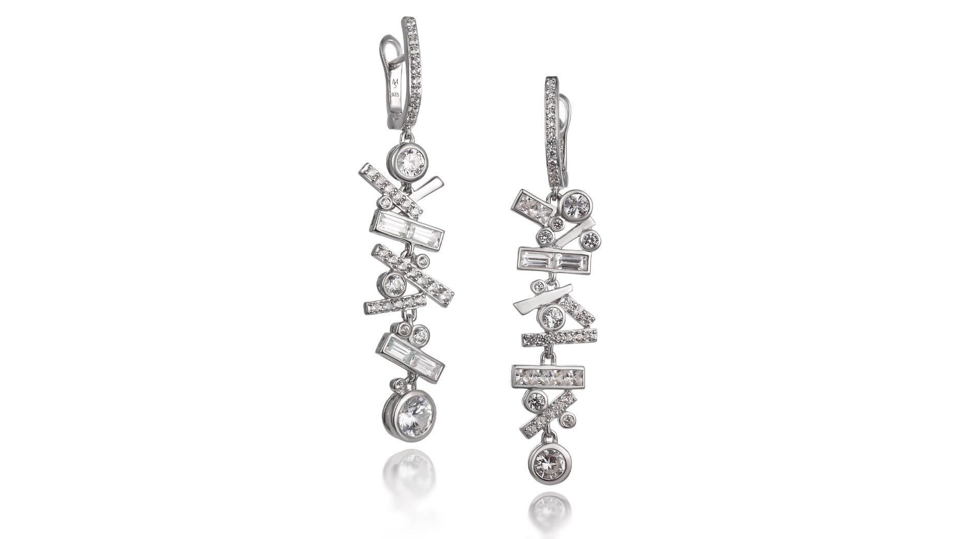 Diamonds are the focus of Amanda Gizzi’s latest Style File, which features the April birthstone in pieces like these white gold and diamond “Falling Stars” earrings from Martha Seely ($13,455). Martha Seeley diamond earrings