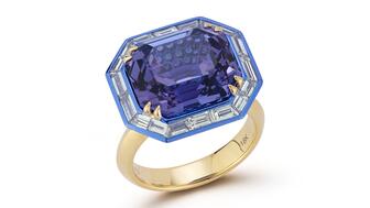Jewelers of America is accepting entries for its annual CASE Awards, open to all employees of JA member retailers and suppliers now through July 17. Pictured here is last year’s Supplier “Best in Show” winner, the “Unicorn” ring from Katherine Jetter featuring an 11.77-carat square emerald-cut tanzanite. Katherine Jetter CASE Award winning ring