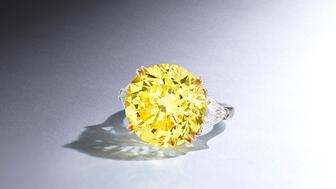 A nearly 16-carat brilliant-cut fancy vivid yellow diamond is one highlight of the upcoming Phillips Hong Kong auction. 15.51-Carat Yellow Diamond