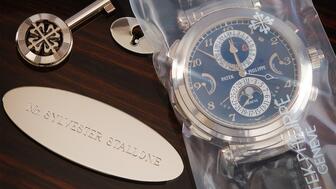 Sotheby’s sold each of the 11 watches in Sylvester Stallone’s personal collection for a total of $6.7 million at its New York sale this week. Pictured here is the actor’s Patek Philippe Grandmaster Chime. Sylvester Stallone Sotheby’s watch