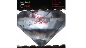 PhotoScribe Technologies has secured a patent for its method of ensuring the correct identification of a stone using an overt mark, like a bar code, and a covert data set from the gem itself. 20221201_Photoscribe.jpg