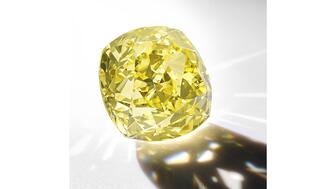 A 133.03-carat fancy vivid yellow diamond is a highlight of Sotheby’s upcoming auction and could sell for up to $5 million. 133 carat yellow diamond