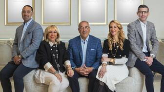 Candy Udell (second from left) is pictured with son Scott, daughter Randi, husband Mark, and nephew Zach. Candy is president of family business London Jewelers. Candy Udell and family