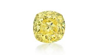 Headlining the Sotheby’s Magnificent Jewels sale, this 133.03-carat yellow diamond sold for $5.5 million, making it the largest fancy vivid yellow diamond to ever sell at auction, said Sotheby’s. 133 carat yellow diamond