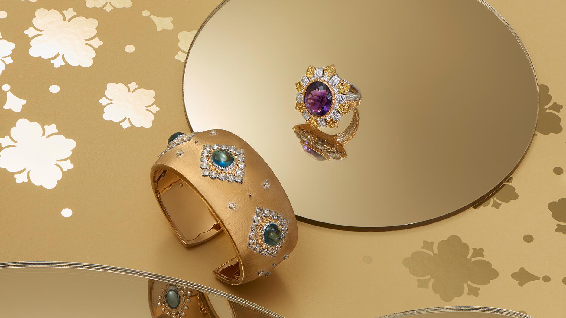 A selection of high jewelry from Richemont-owned brand Buccellati. Richemont’s strong third-quarter performance was bolstered by jewelry sales. Buccellati high jewelry collection