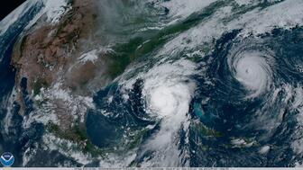 This satellite image from the National Oceanic and Atmospheric Administration captured Hurricane Idalia approaching the western coast of Florida in late August 2023, while Hurricane Franklin can be seen in the Atlantic Ocean. Jewelers Mutual Group is sharing safety tips for jewelers in time for the 2024 hurricane season. National Oceanic and Atmospheric Administration hurricane satellite image