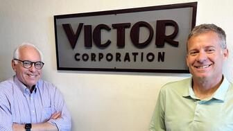 Victor Corporation President John Youkilis, left, is retiring and selling the family business to Minneapolis-based Ostbye & Anderson, headed by Craig MacBean. John Youkilis and Craig MacBean