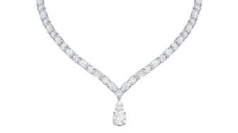 A lab-grown diamond necklace created by Smiling Rocks sold for $122,000 at the Ormeley Dinner fundraiser in London last week. Smiling Rocks Haute Couture Dream Necklace