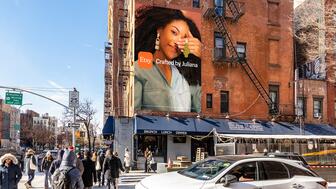 A rendering of a billboard from Etsy’s new campaign. The campaign is designed to highlight the platform’s creators and how their products are made. Etsy billboard rendering in NYC