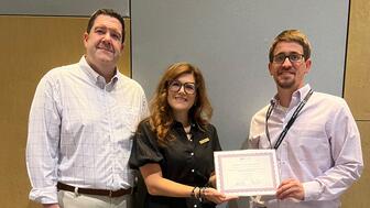 Braeden Bond (right) of K. Bond Jewelers in Wichita Falls, Texas, received the Banice & Beverly Bazar Memorial Pearl Scholarship, sponsored by Imperial Pearl, and is pictured here with Todd and Barbara Bazar. IJO scholarship header