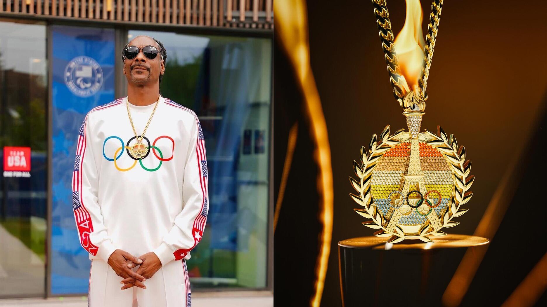 Image courtesy of Instagram @kingice Snoop Dogg wearing Iced Eiffel Tower chain