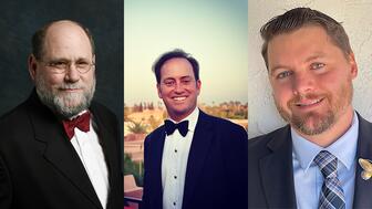At its upcoming annual gala, the Jewelers 24 Karat Club of Southern California will honor (pictured, left to right) Martin Rapaport, founder of the Rapaport Group; Douglas Kazanjian, CEO of Kazanjian Beverly Hills; and Carl Larson of Pala International. Martin Rapaport, Douglas Kazanjian, and Carl Larson