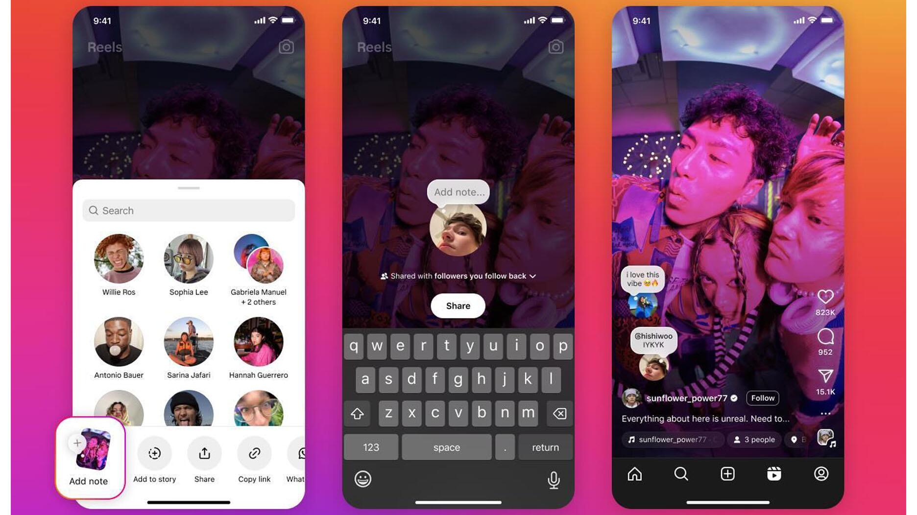 Last month, Instagram expanded its Notes feature to posts and Reels. It was originally limited to users’ inboxes. (Photo from Instagram official Threads account) Instagram Notes