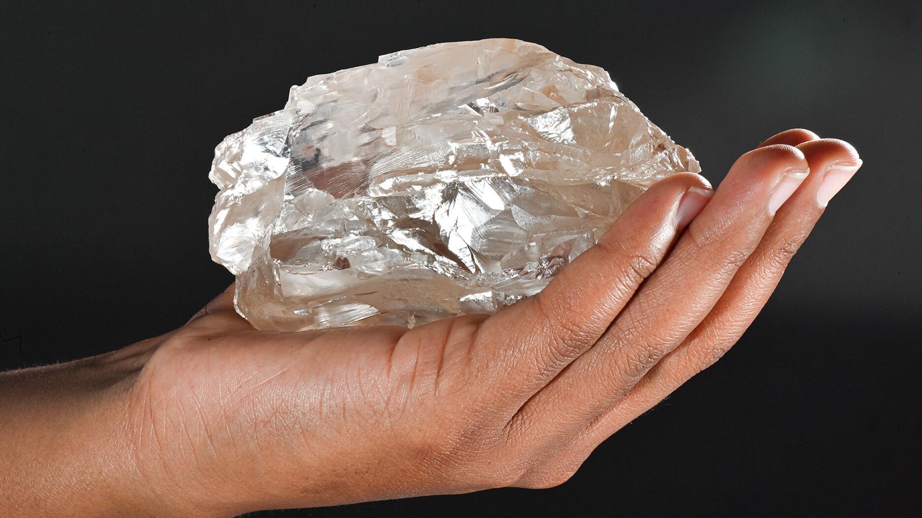 Lucara Diamond Corp. recovered this 2,492-carat rough diamond from its Karowe mine in Botswana. By all accounts, is the second largest rough diamond ever found and the largest diamond discovered in Botswana. (Photo courtesy of Lucara Diamond Corp.) 2,492 carat rough diamond