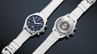 IWC Schaffhausen designed the Pilot’s Watch Chronograph Edition “Polaris Dawn” for the crew of the Polaris Dawn spaceflight, engraving each of their names on the back. IWC Schaffhausen Pilot’s Watch Chronograph Edition Polaris Dawn